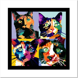 Tortoiseshell Pop Art - Cat Lover Gift Posters and Art